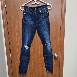 7 For All Mankind Dark Blue Denim Pants